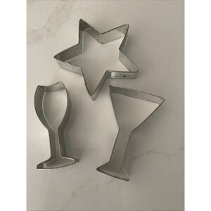 Martini Champagne Wine Glass Cookie Cutters Large Star Alcohol Ann Clark